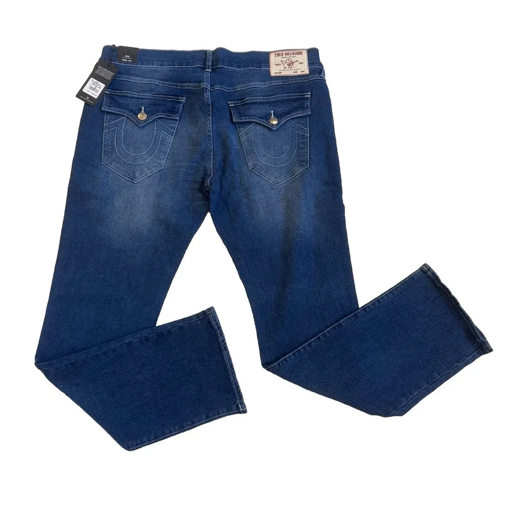 NWT True Religion Ricky Relaxed Straight Flap Jeans 34X34 Men Blue Orig.$159